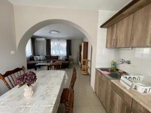 Kuchyň nebo kuchyňský kout v ubytování Grátisz Apartman Siófok