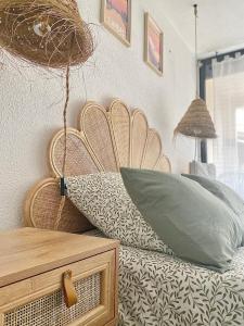 Кровать или кровати в номере Studio avec espace extérieur privatif - DAX