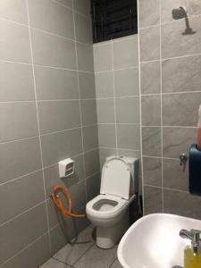 a bathroom with a toilet and a sink at D' HOME MERIDIAN in Kluang