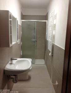 a bathroom with a shower and a sink at Appartamento Fabris per 4 Lavoratori in Villa Osti
