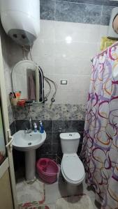 un piccolo bagno con servizi igienici e lavandino di استديو غرفة نوم و ريسبشن و روف تراس a Il Cairo