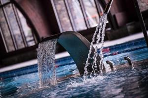 a water fountain in a swimming pool at Aparthotel AnyosPark Mountain & Wellness Resort in Anyós