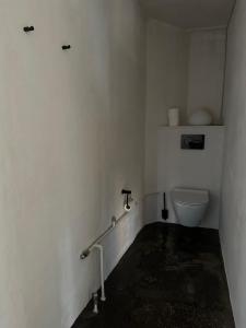 a white bathroom with a toilet in a room at Nordic Design Residency / Natural habitat in Copenhagen