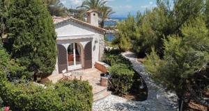 an aerial view of a house with a garden at Cap d’Antibes Sea view villa in Antibes