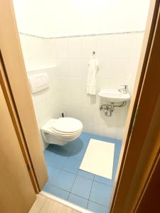 a bathroom with a toilet and a sink at Budapest Opera Apartment in Budapest