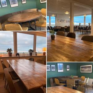 a collage of photos with a table and chairs at B&B by the Sea Hirtshals in Hirtshals