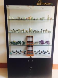 uma vitrine cheia de diferentes tipos de cerâmica em Hotel 5° Estación em Caldera
