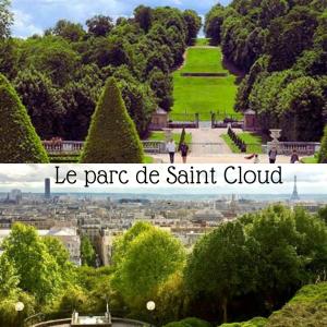 eine Collage von zwei Bildern einer Park-de-Saint-Cloud in der Unterkunft LA CAMPAGNE à PARIS in Saint-Cloud