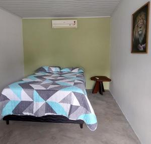 阿基道阿納的住宿－Pousada Cachoeira do Campo，一间卧室配有床,床上装有被子