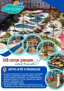 ein Flyer für einen Wasserpark in einem Resort in der Unterkunft São Pedro Thermas Resort in São Pedro