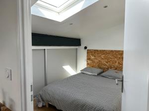 a bedroom with a bed and a skylight at Libourne - CARNOT - Centre Ville in Libourne
