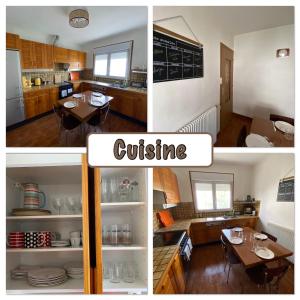 a collage of photos of a kitchen and a dining room at Comme à la maison in La Roche-sur-Yon +9 photos