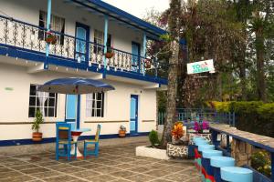 Balkón nebo terasa v ubytování Vista Farallones Hostel