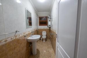 カイロにあるluxury Heliopolis gem residenceのトイレと洗面台のある小さなバスルーム +52枚の写真