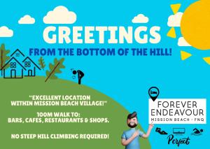 a flyer for the bottom of the hill at Forever Endeavour in Mission Beach