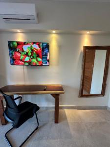 TV a/nebo společenská místnost v ubytování Oneiro Suites with Sea View