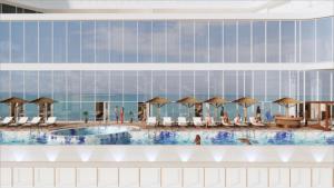 una representación de la piscina en el Trump Ocean Front Resort en Cassia Sokcho, en Sokcho