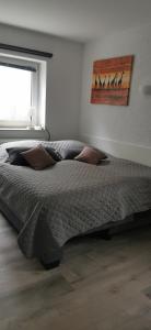 1 dormitorio con 1 cama grande en una habitación en ruhige Sout. Whg. Feldrandnähe en Seligenstadt