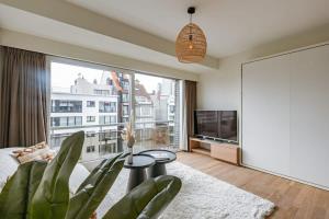 Televiisor ja/või meelelahutuskeskus majutusasutuses Huswell - Modern and bright studio in centre of Knokke