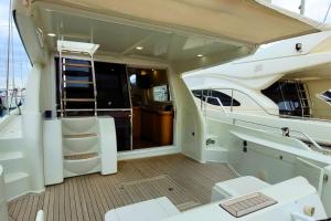 a view of the aft deck of a luxury yacht at Le Sky Sailor, idéal Lions in Cannes