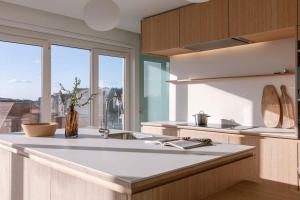Η κουζίνα ή μικρή κουζίνα στο Huswell - Beautiful apartment with stunning view