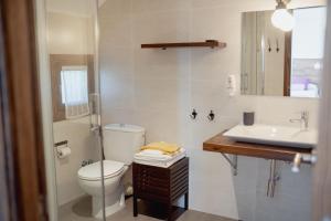 een badkamer met een toilet en een wastafel bij Cal Portalé in Claverol
