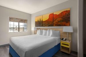 1 cama en una habitación de hotel con 1 cama grande en Days Inn & Suites by Wyndham Tucson/Marana, en Tucson