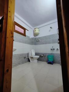uma casa de banho com um WC e um lavatório em The Forest Pinnacle and Café, Jibhi em Jibhi