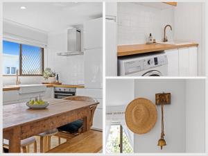 Kuchyň nebo kuchyňský kout v ubytování Boho-Style Beach Apartment Kingscliff by uHoliday