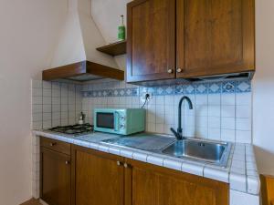 サン・ジミニャーノにあるApartment Casa Renai a San Gimignano-1 by Interhomeのキッチン(シンク、電子レンジ付)