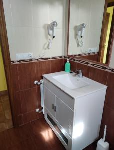 a bathroom with a sink and a mirror at Apartamento Rural in Cangas de Onís