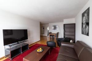 a living room with a couch and a flat screen tv at Executive 2 bedroom flat / city center (Hösch 5) in Zürich