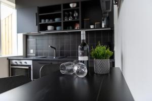Kuchyň nebo kuchyňský kout v ubytování Centrum Hotel