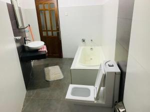 ein Bad mit einem Waschbecken und einem WC in der Unterkunft Privet Home Stay in Wattala