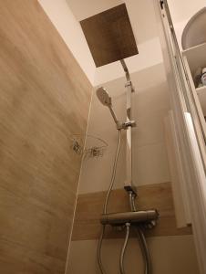 uma casa de banho com uma cabeça de chuveiro em Apartment Lungomare em Umag