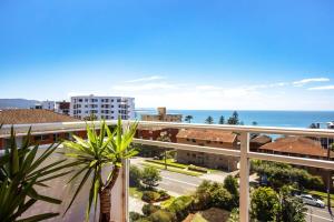a view of the ocean from the balcony of a apartment at Spectacular Ocean View Apartment North Wollongong in Wollongong
