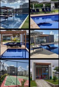 a group of four pictures of a swimming pool at Standard Garden 02 in Caruaru