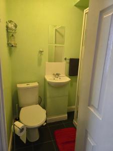 łazienka z toaletą i umywalką w obiekcie Fairhaven Guest Accommodation w Nottingham