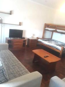 Televisyen dan/atau pusat hiburan di Sea View Apartment in Peniche