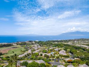 an aerial view of a city and the ocean at Maui Paradise Townhouse in Wailea