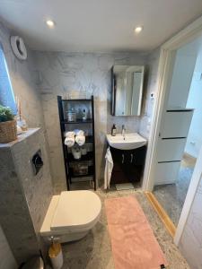 Koupelna v ubytování Ett nytt fräsch hus utanför Stockholm nära Arlanda + 22 fotografií