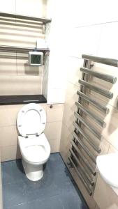 een badkamer met een toilet en een wastafel bij Luxurious Soft Water Air Conditioning TV BITCOIN in Londen