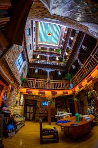 an overhead view of a large building with a ceiling at Shambhala Palace Hotel in Lhasa