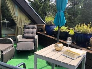 ハーネンクレー・ボックスヴィーゼにあるDream view Comfortable holiday residenceのパティオ(ワイン1杯付)