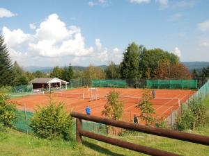 een tennisbaan waar mensen op spelen bij Nesterl Modern retreat in Mitterfirmiansreut