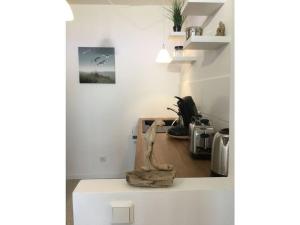 Holiday apartment WeserWeitblick tesisinde mutfak veya mini mutfak