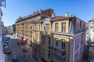Nespecifikovaný výhled na destinaci Sofie nebo výhled na město při pohledu z apartmánu