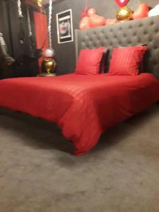 A bed or beds in a room at LOVE ROOM Le rouge et noir