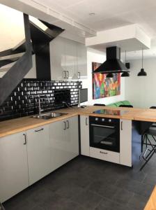 Kuchyň nebo kuchyňský kout v ubytování Froissart Loft et Studio