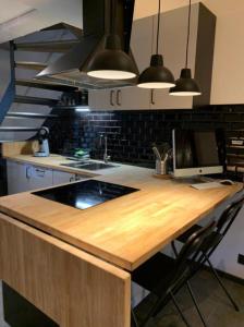Kuchyň nebo kuchyňský kout v ubytování Froissart Loft et Studio